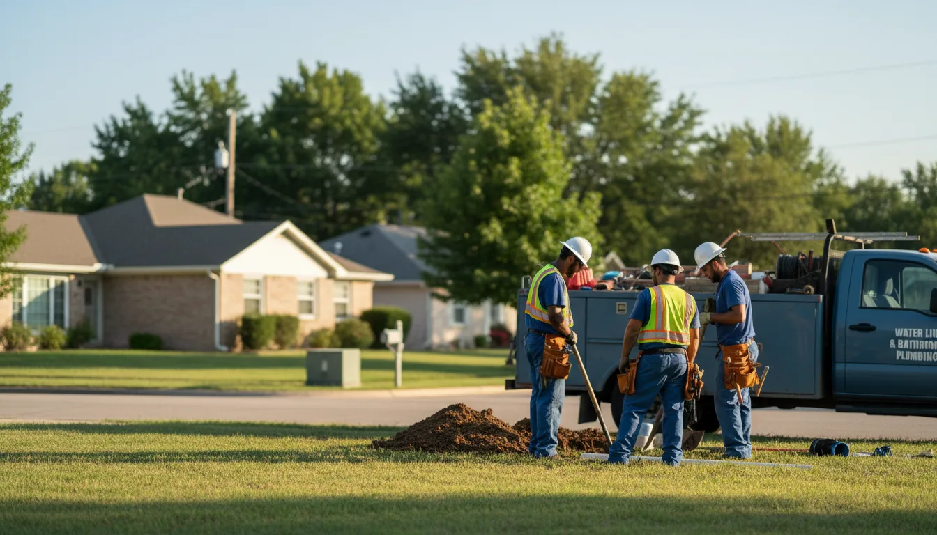 Residential water line and bathroom plumbing service in Springville, PA